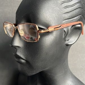 Vintage Cazal Rhinestone Mauve Gold Eyeglass Frames